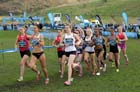 Emily Stewart (GB) running beside 2012 olympic 5000 metres champion Meseret Defar during the Internation Womens 3k BUPA Great Edinburgh Cross country.